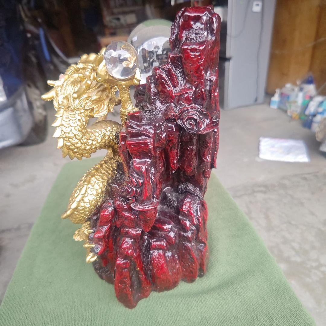 【骨董品】山昇龍　人工水晶