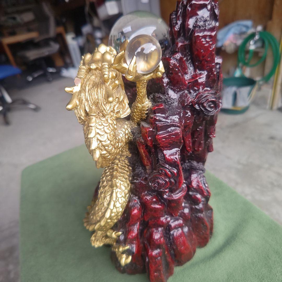 【骨董品】山昇龍　人工水晶