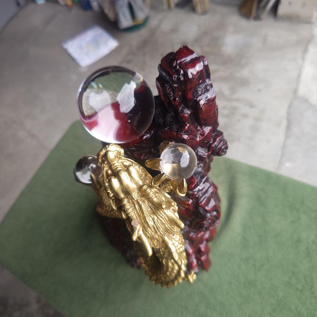 【骨董品】山昇龍　人工水晶