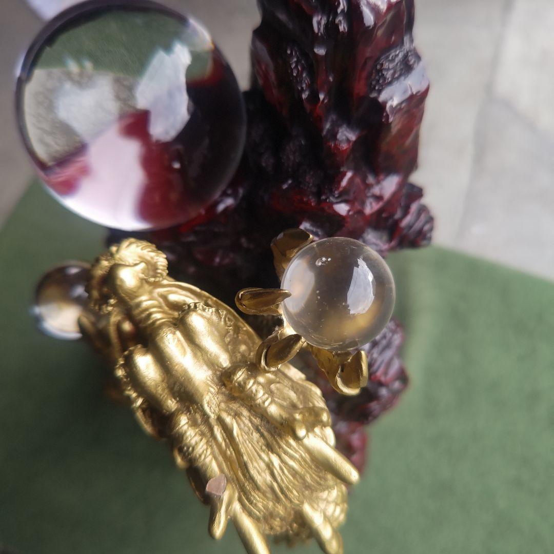 【骨董品】山昇龍　人工水晶