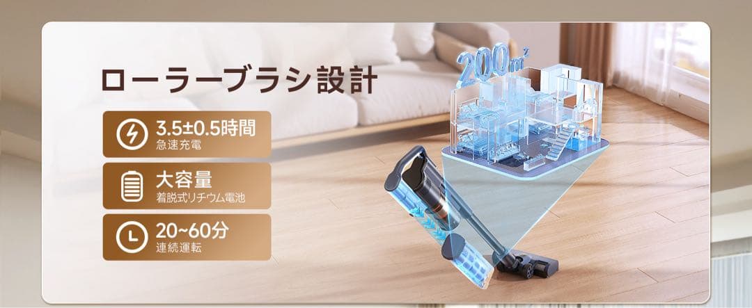 uwant掃除機 コードレス⭕️自動ゴミ収集⭕️充電.収納.ゴミ収集3in1ドック付