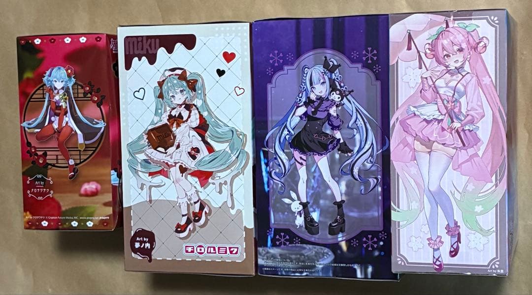 初音ミクフィギュア 4種セット 桜ミク 雪ミククロミ チロルミク 椿