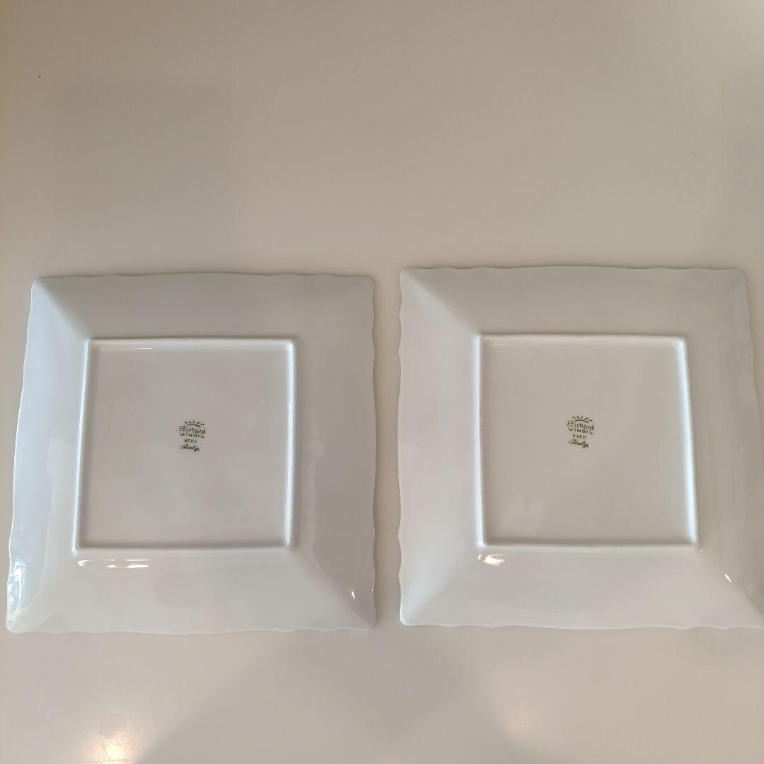 ジノリ ベッキオホワイト22cm スクエア型皿 4枚＋難あり1枚セット