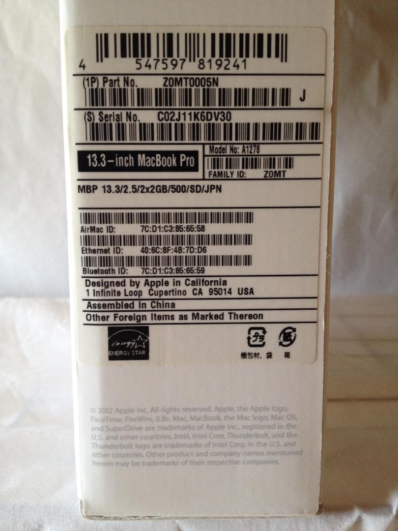 MacBook本体 Apple MacBook Pro i5 4G SSD512 Win10