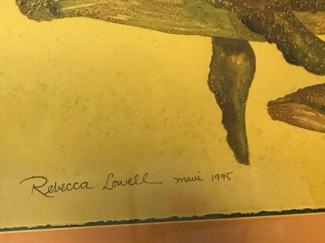 Rebecca Lowell Art 1995 鯨の親子　ハワイ