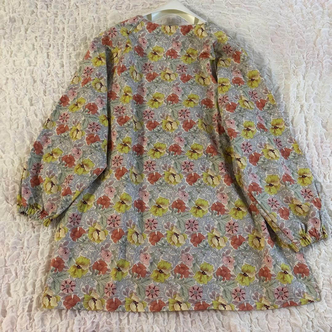 未使用 V&A花柄エプロン 前開き 日本製