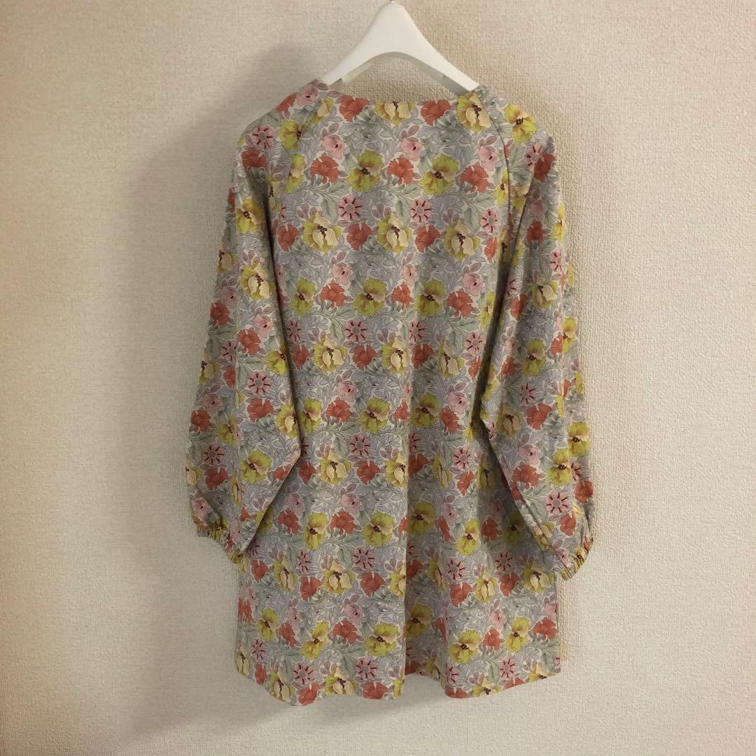 未使用 V&A花柄エプロン 前開き 日本製