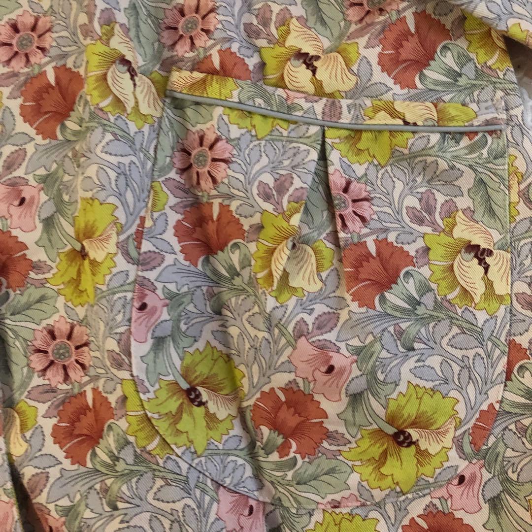 未使用 V&A花柄エプロン 前開き 日本製