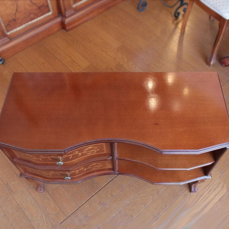 イタリア製 象嵌 木製サイドボード 猫脚 TVボード TV台 214-1234