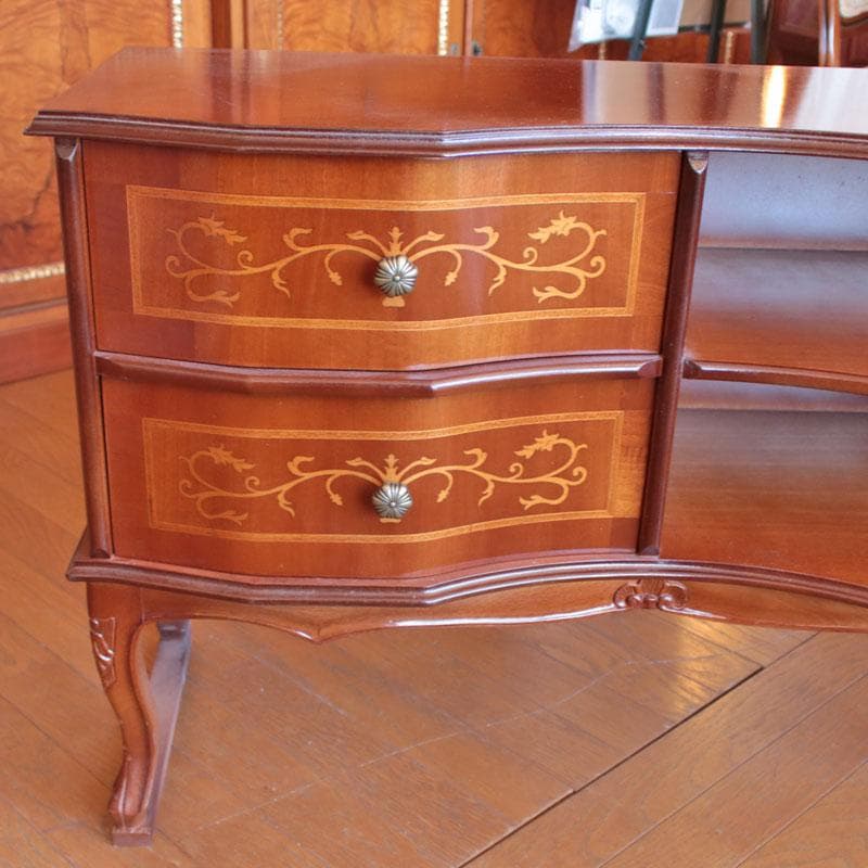 イタリア製 象嵌 木製サイドボード 猫脚 TVボード TV台 214-1234