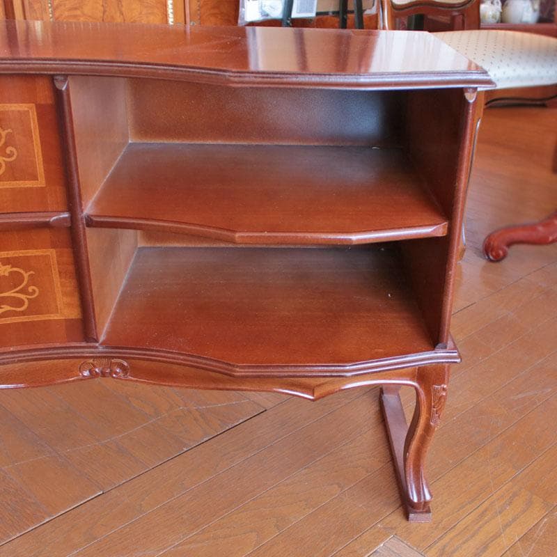 イタリア製 象嵌 木製サイドボード 猫脚 TVボード TV台 214-1234