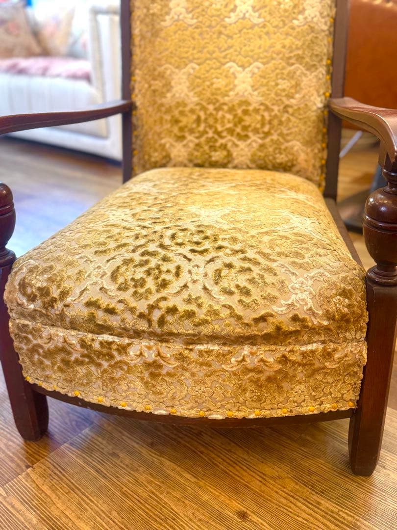 アンティーク 一人掛けソファ ロココ 金華山 オールド ヴィンテージ 木製　皇室