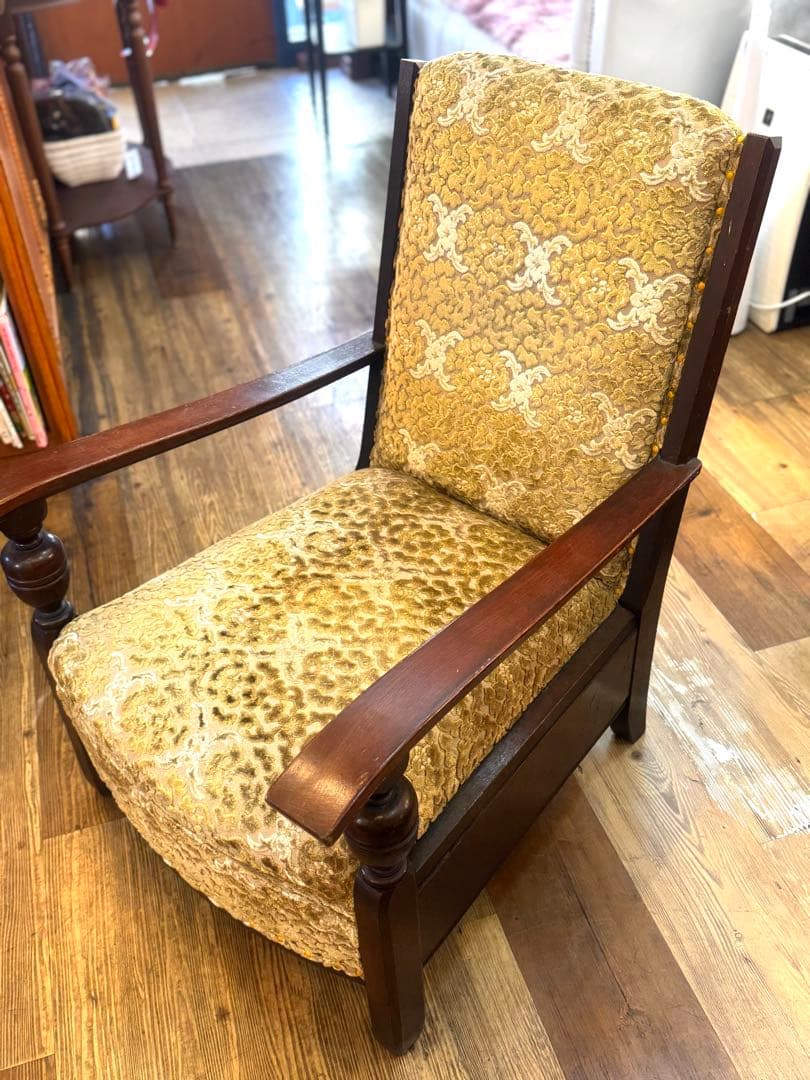 アンティーク 一人掛けソファ ロココ 金華山 オールド ヴィンテージ 木製　皇室