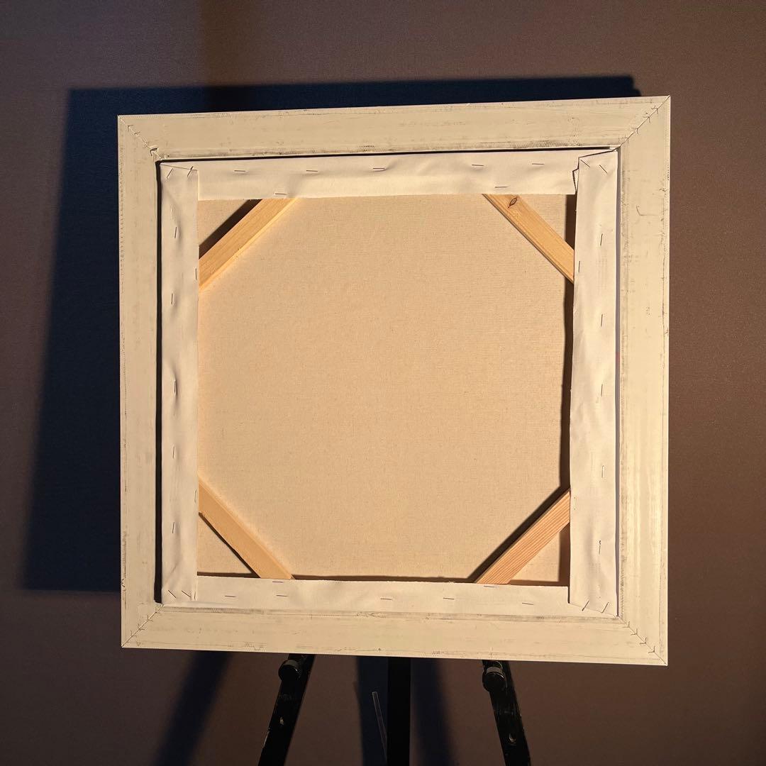 手書き油絵 花瓶の花 肉筆絵画 額付き インテリア 油彩画