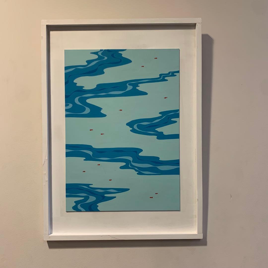 個性派アート8点セット 月・海・布・静物・魚の世界・北欧風3枚セットフレーム付き