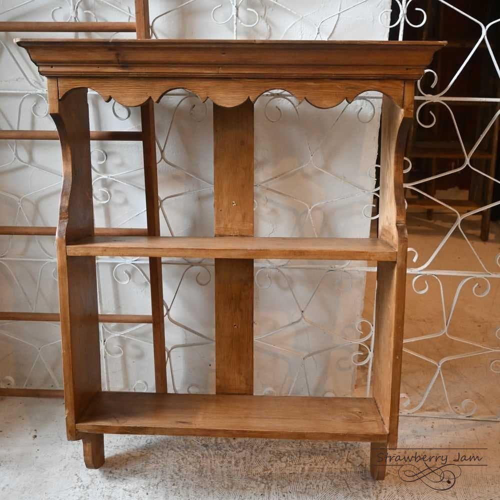 L3705-257 英国アンティーク パイン シェルフ 食器棚 棚 本棚 壁掛け