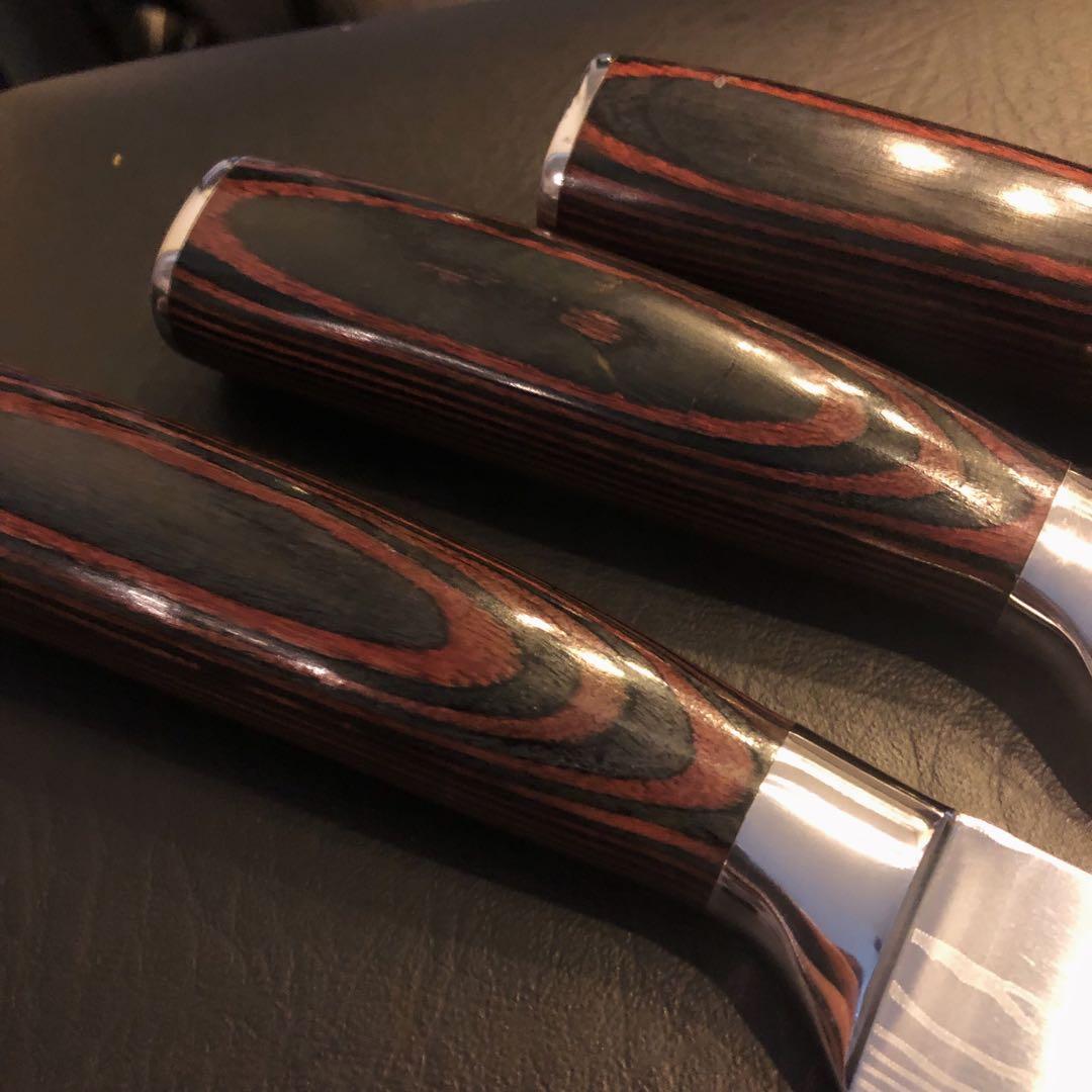 未使用　三徳包丁　シェフナイフ　ダマスカス　包丁　4本セット