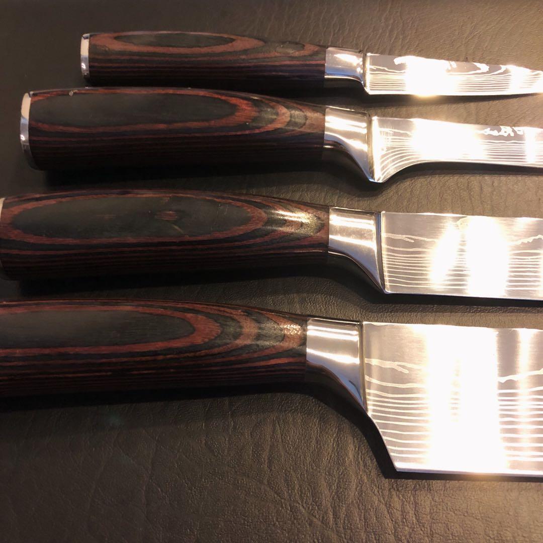 未使用　三徳包丁　シェフナイフ　ダマスカス　包丁　4本セット