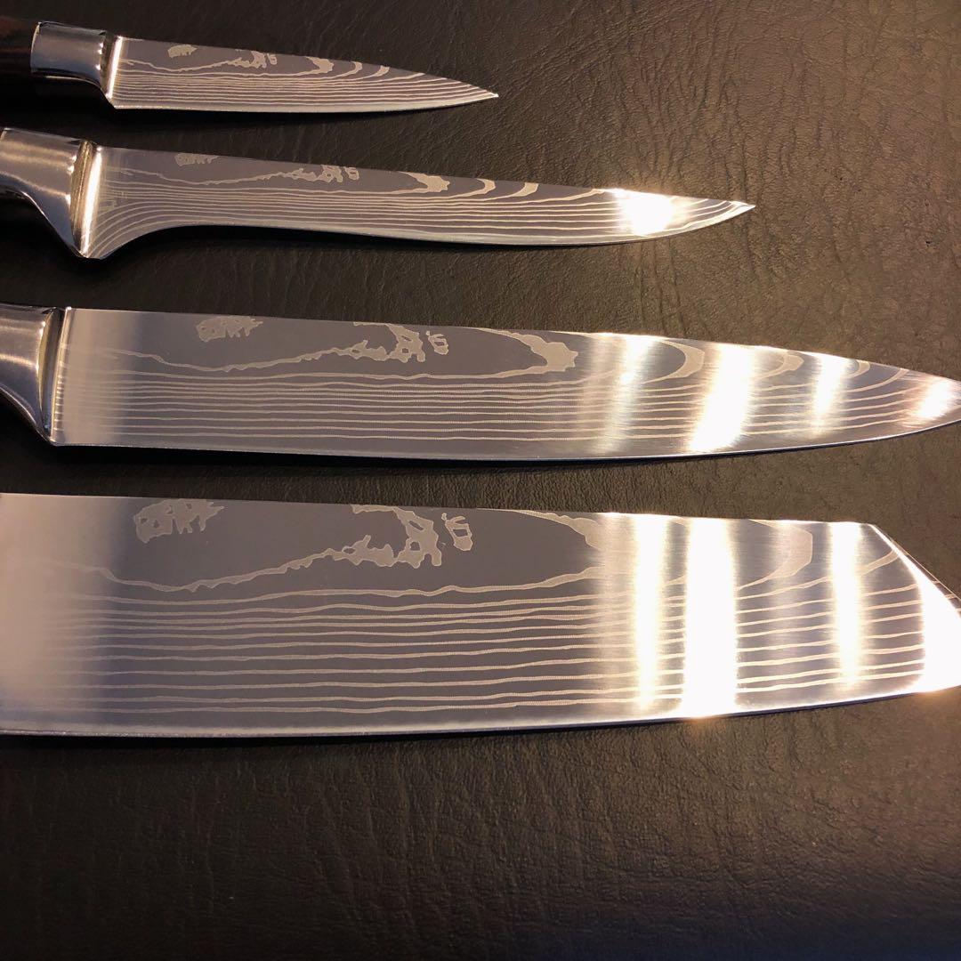 未使用　三徳包丁　シェフナイフ　ダマスカス　包丁　4本セット