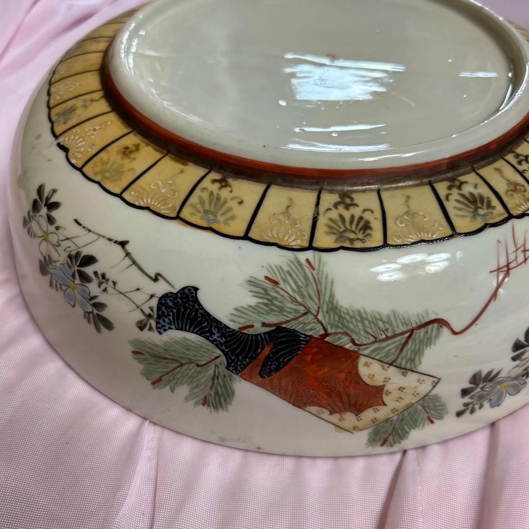 九谷焼　三つ揃鉢大皿30cm アンティーク　骨董品　武者絵