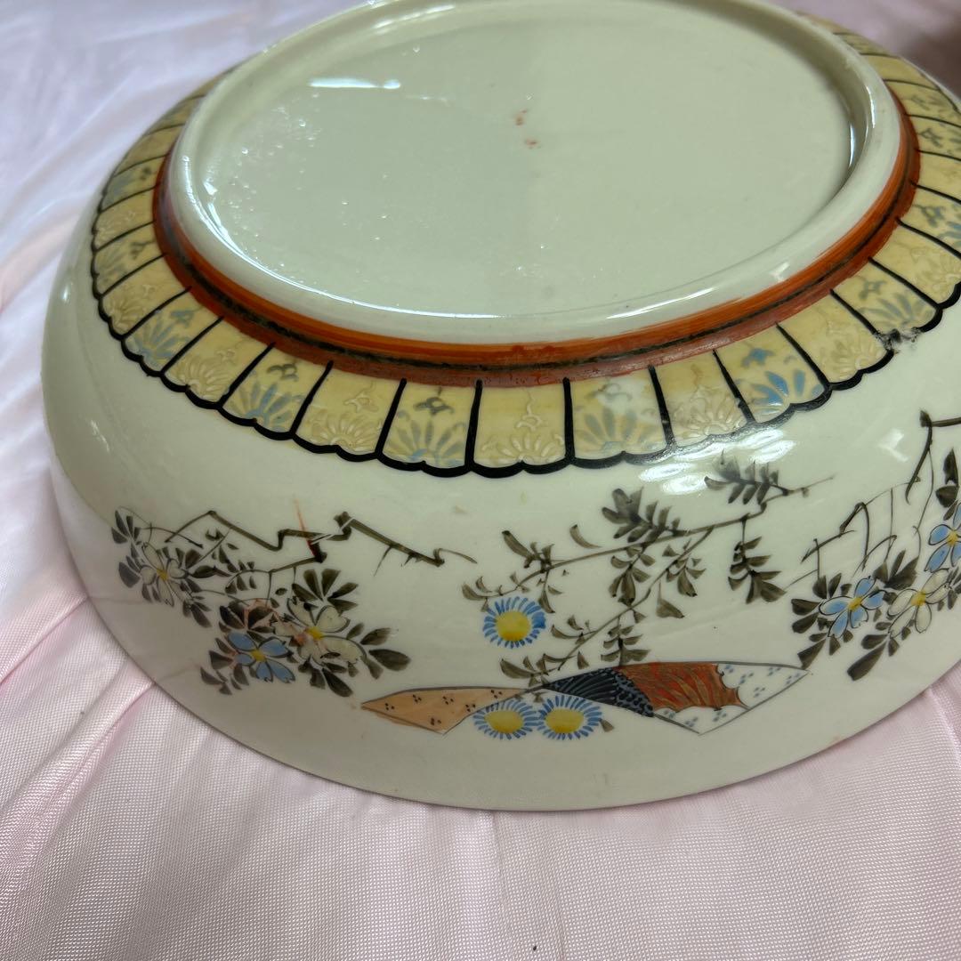 九谷焼　三つ揃鉢大皿30cm アンティーク　骨董品　武者絵