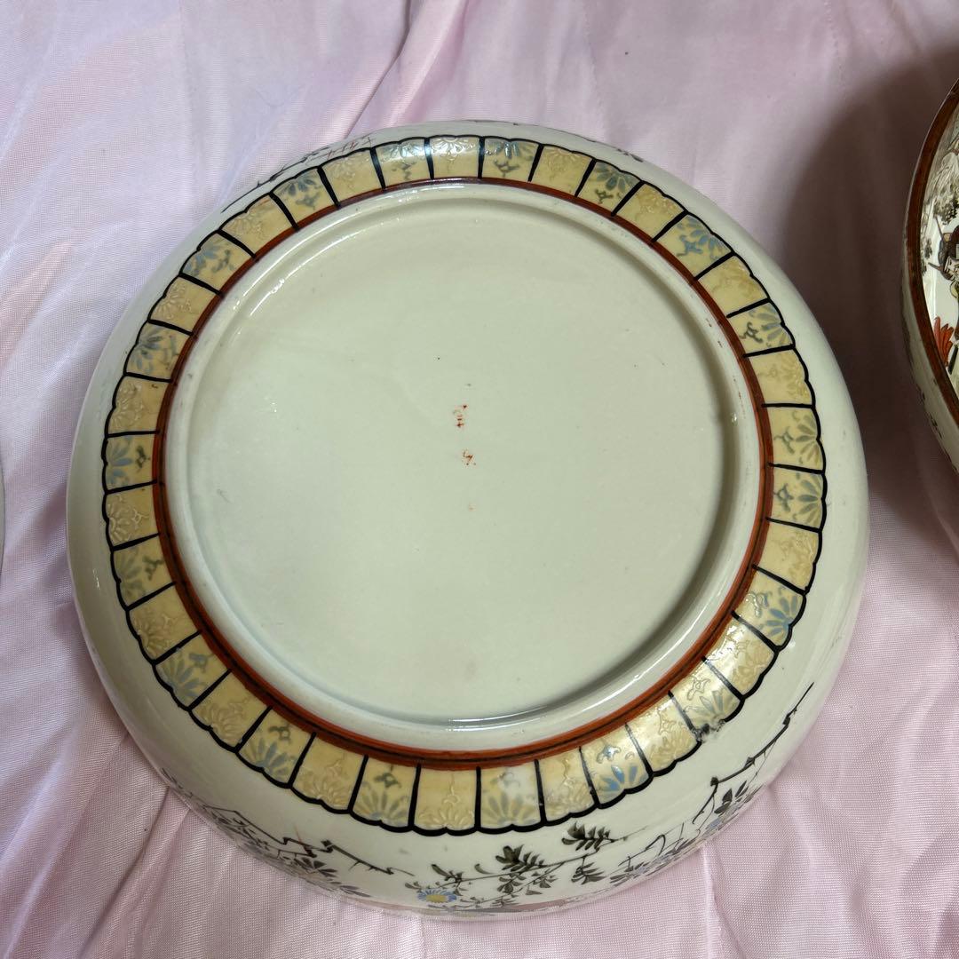 九谷焼　三つ揃鉢大皿30cm アンティーク　骨董品　武者絵