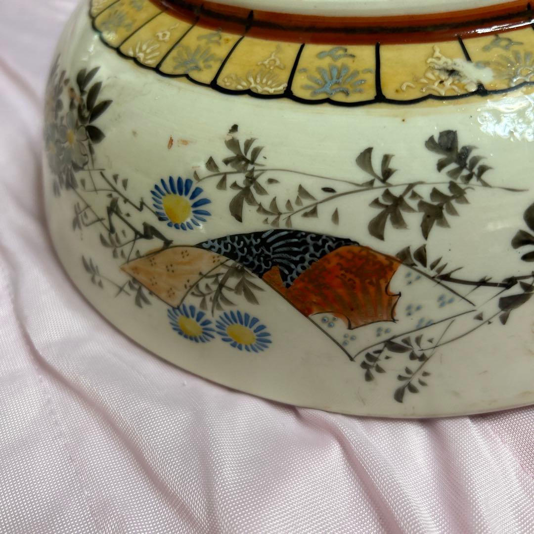 九谷焼　三つ揃鉢大皿30cm アンティーク　骨董品　武者絵