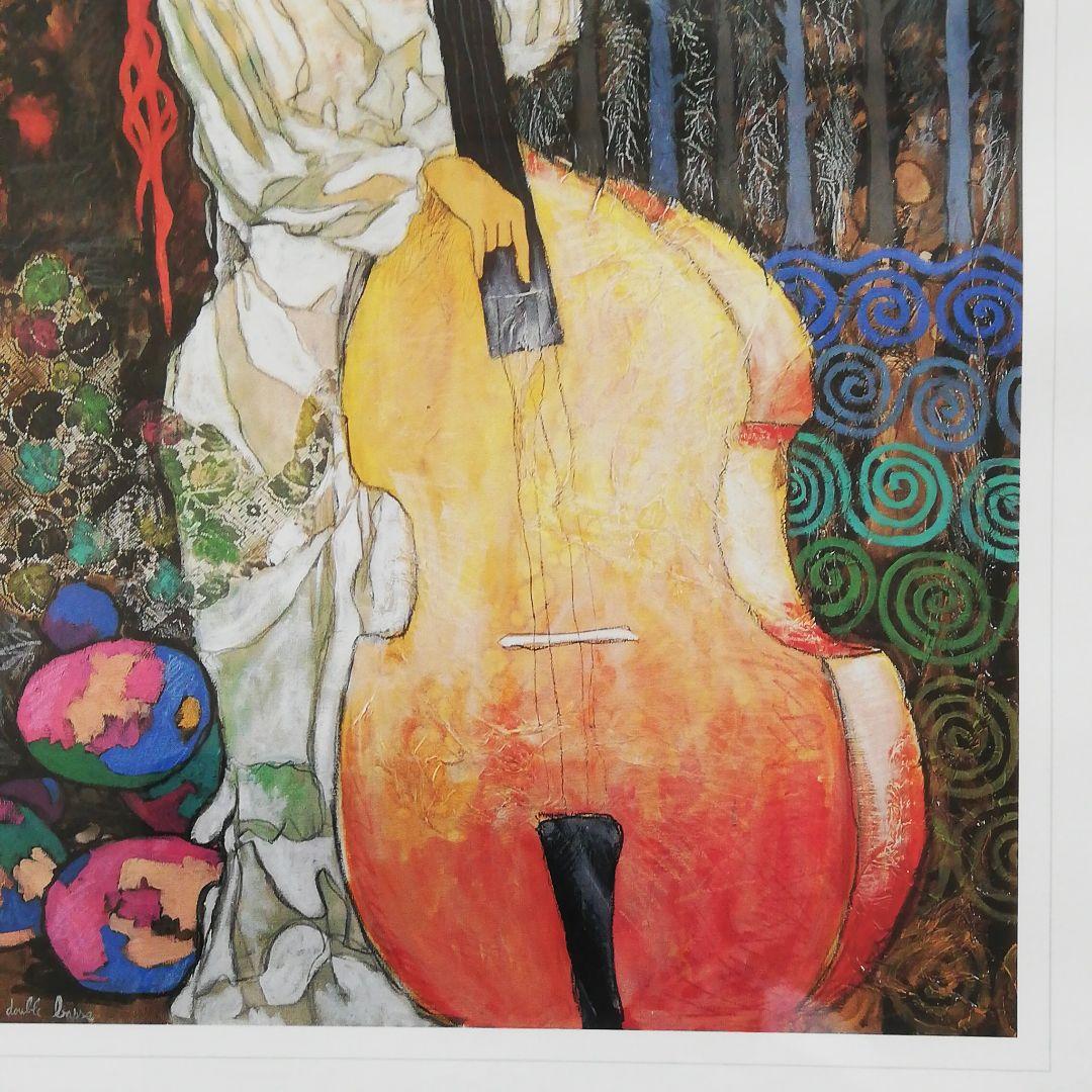 絵画　(コントラバスを引く女)仮題です!