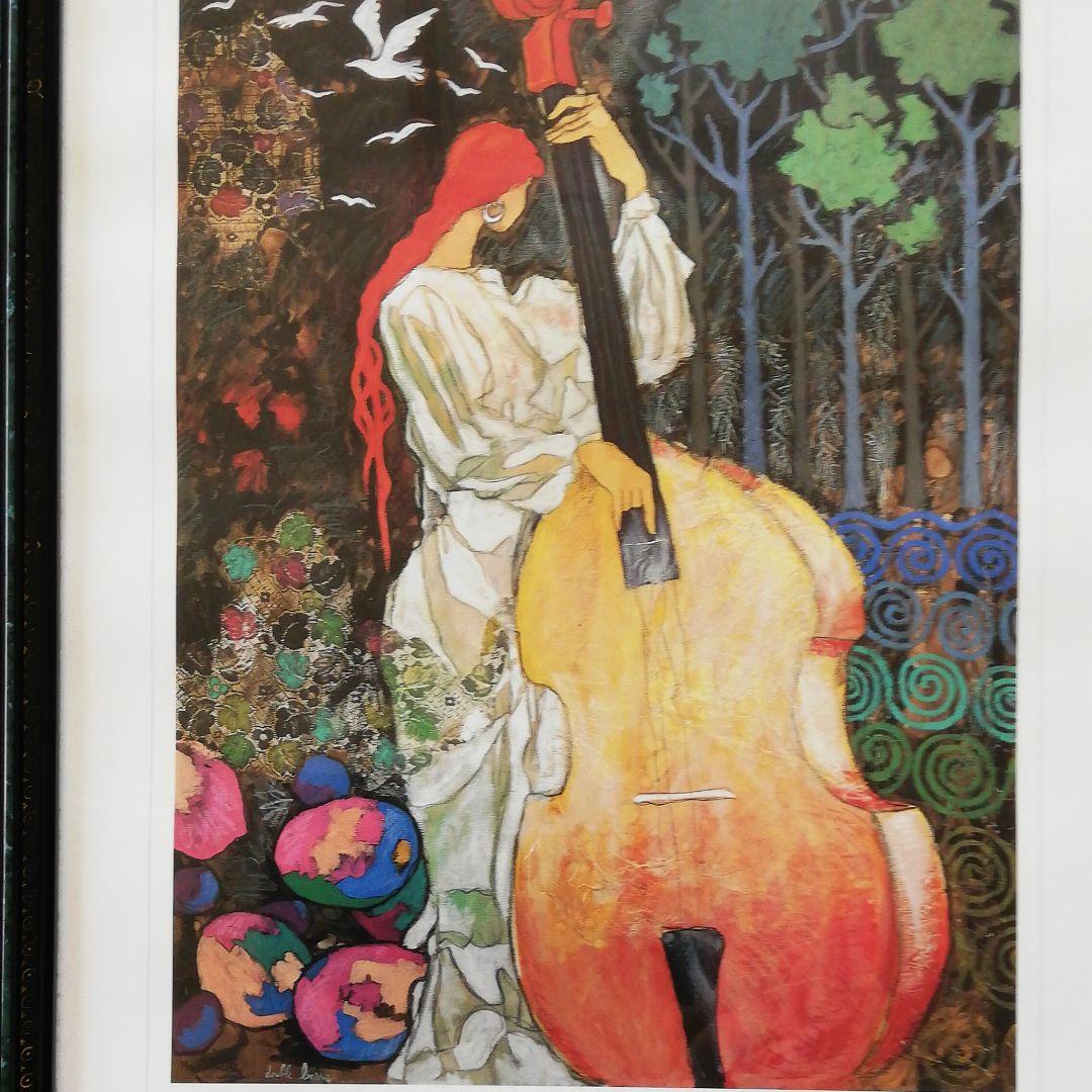 絵画　(コントラバスを引く女)仮題です!