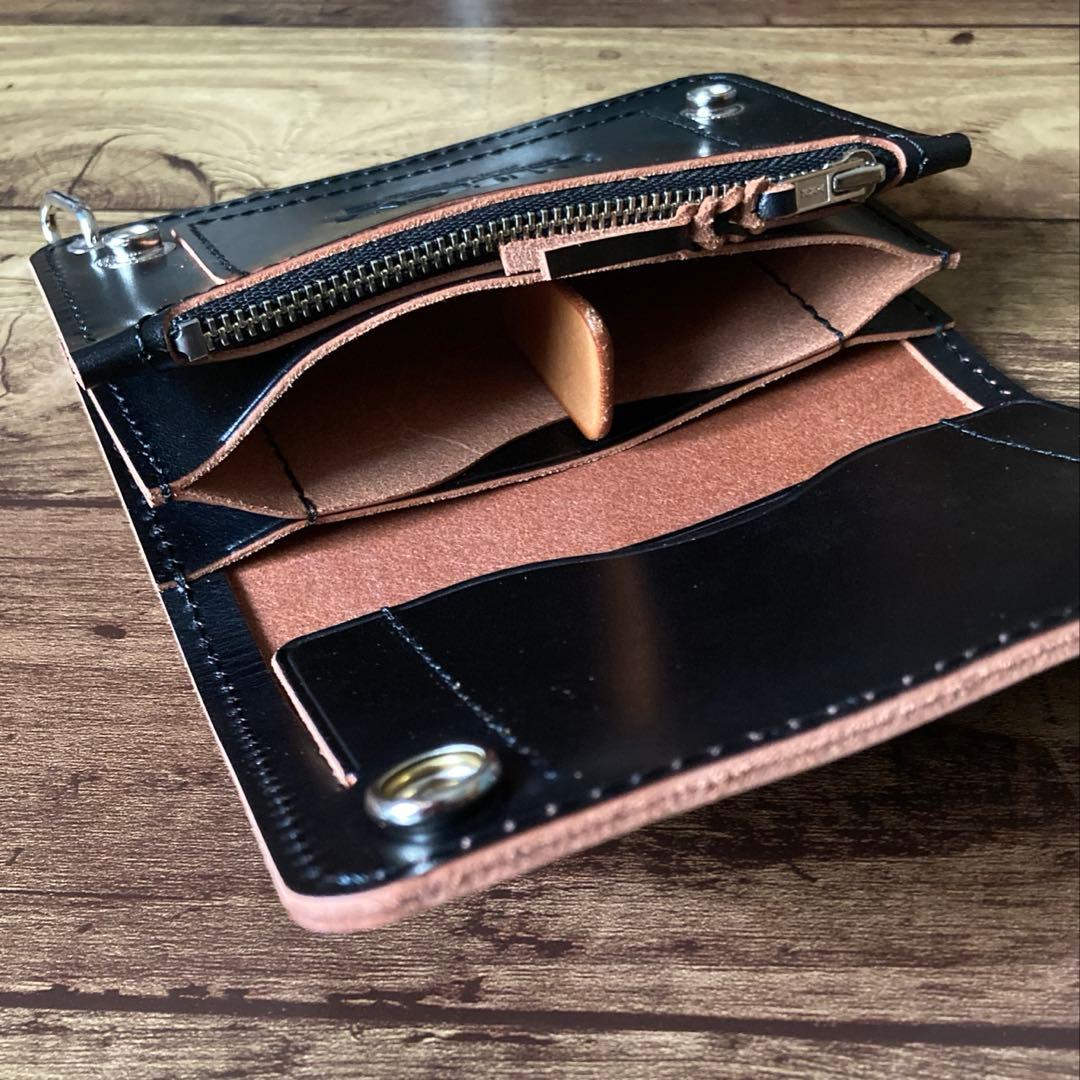 【高山道博様ご確認用】ミドルトラッカーウォレット【お札を折らずに収納】