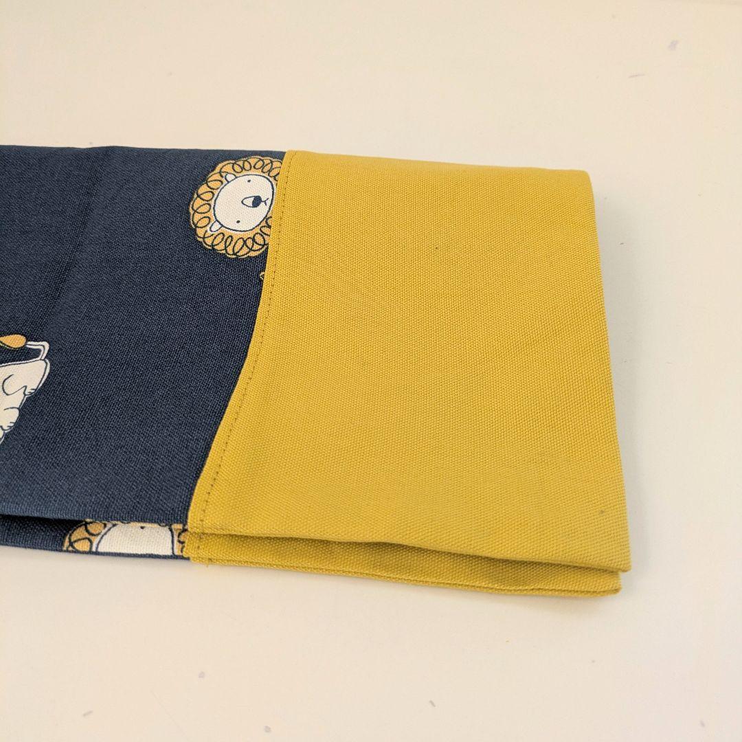 裏地キルティング大きめレッスンバッグ、上履き袋、体操着袋　ジョーズ×ブラック