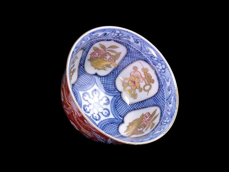 大聖寺伊万里　金襴手　梅に柘榴　蕪の図　向付　E049AS-CWs