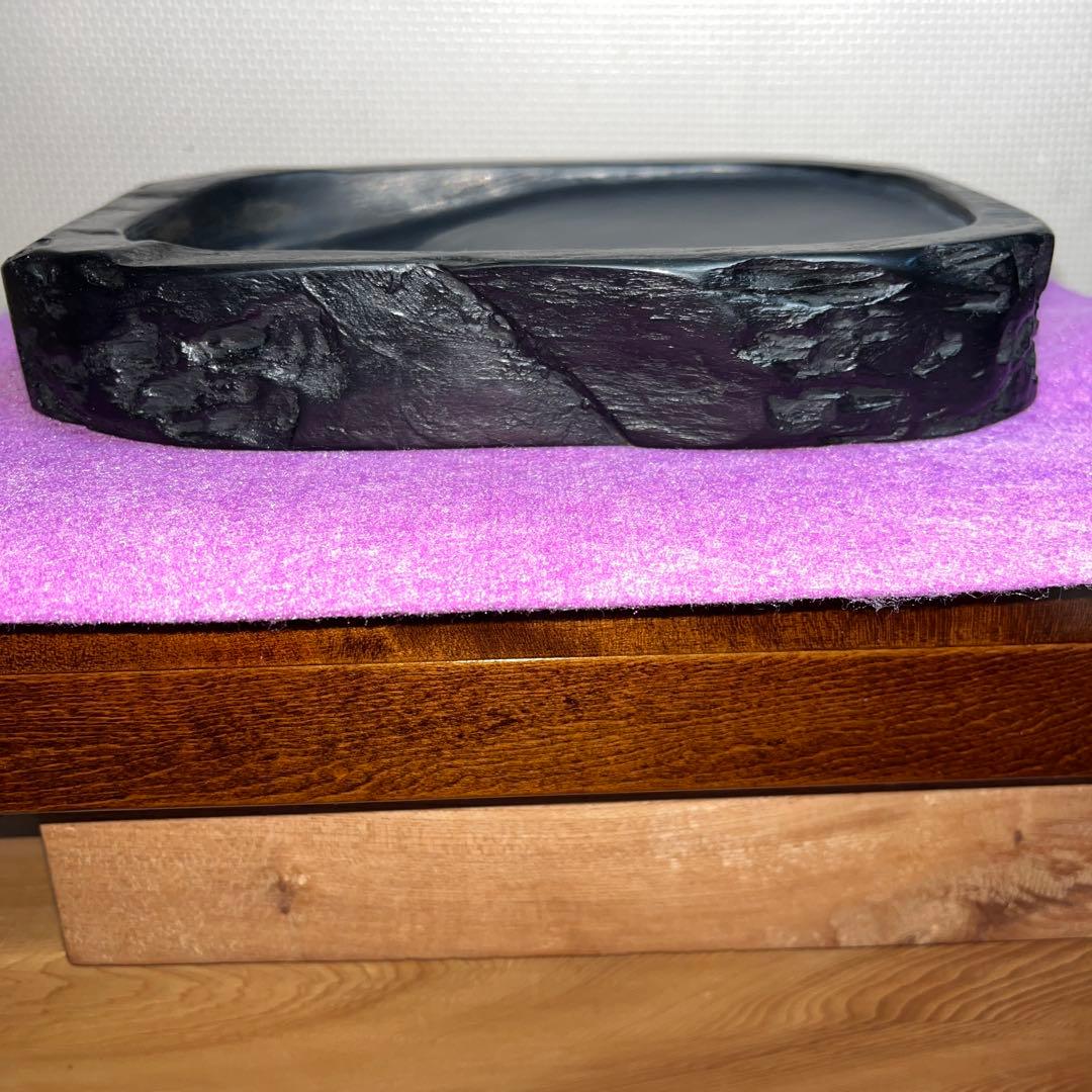 ⭕️雨畑硯　名工　峯硯　雨宮　大型天然硯　20cm超え　2kg超え　石紋綺麗