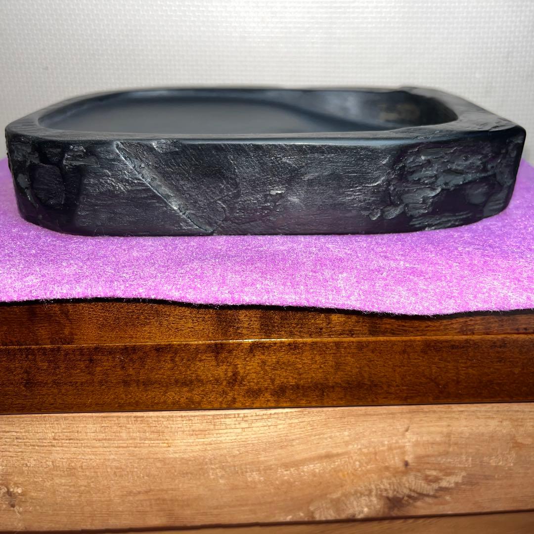 ⭕️雨畑硯　名工　峯硯　雨宮　大型天然硯　20cm超え　2kg超え　石紋綺麗