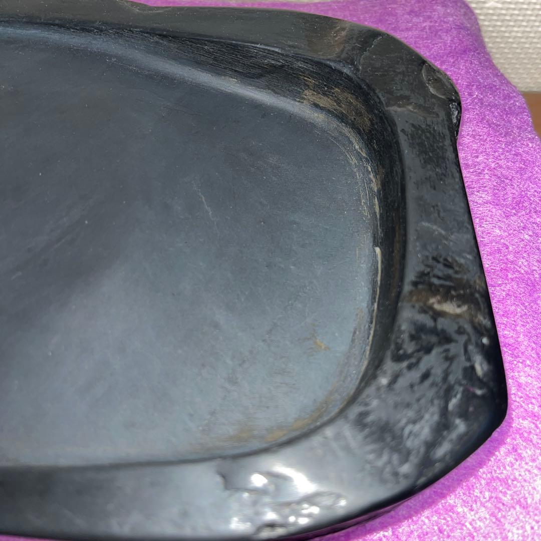 ⭕️雨畑硯　名工　峯硯　雨宮　大型天然硯　20cm超え　2kg超え　石紋綺麗