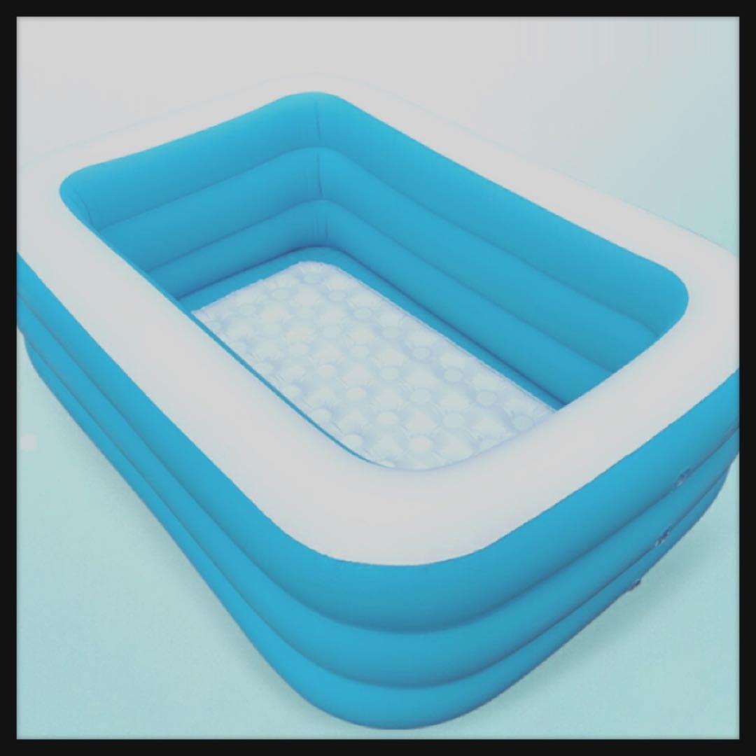 ꒰未使用꒱滑り止め加工 ジャンボプール 水色 最長2m ファミリーサイズ
