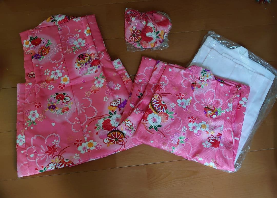 七五三 着物セット 草履 足袋 花柄お祝い着3歳5歳 お正月ひな祭り記念撮影写真