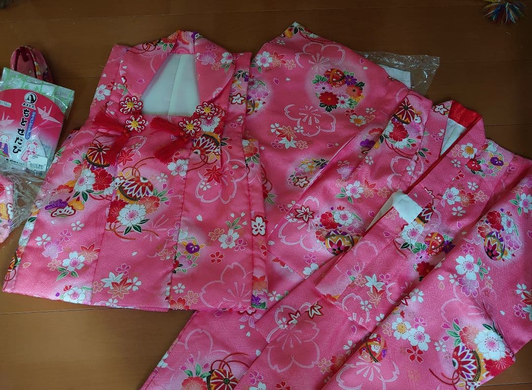 七五三 着物セット 草履 足袋 花柄お祝い着3歳5歳 お正月ひな祭り記念撮影写真
