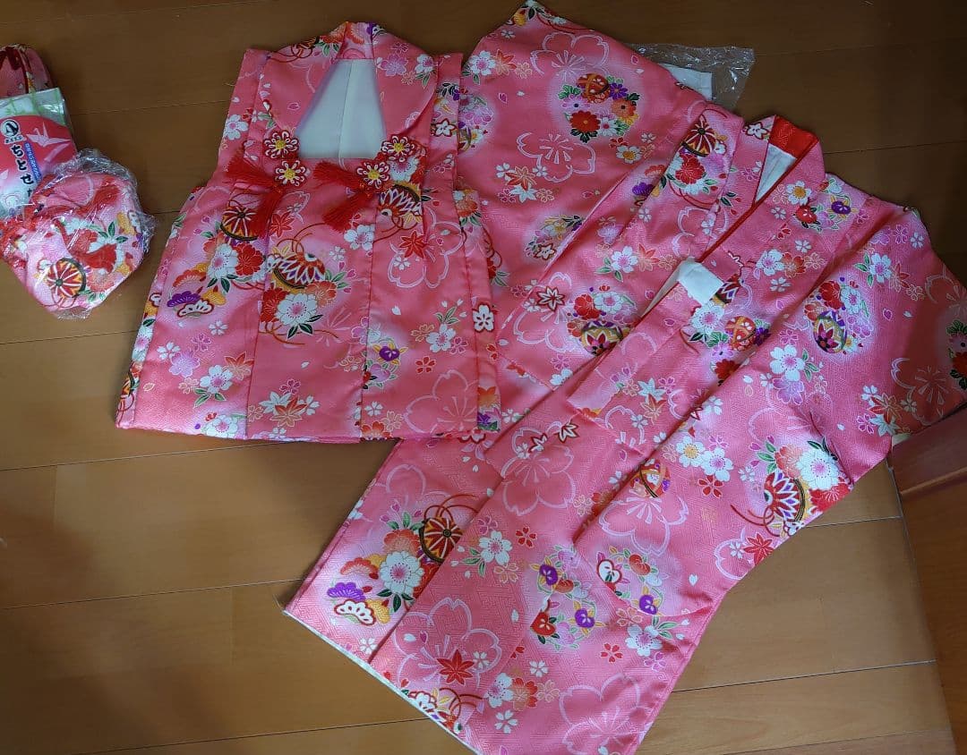 七五三 着物セット 草履 足袋 花柄お祝い着3歳5歳 お正月ひな祭り記念撮影写真