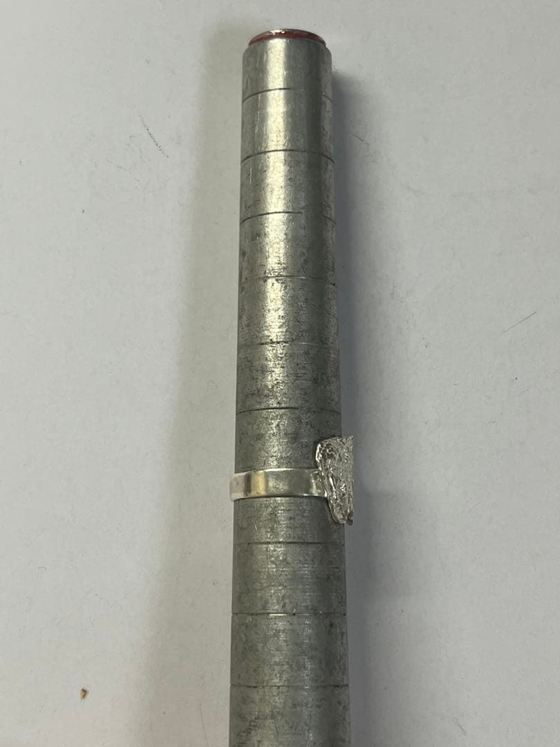 ハンドメイドシルバー925リング　レース柄型取り　　12号