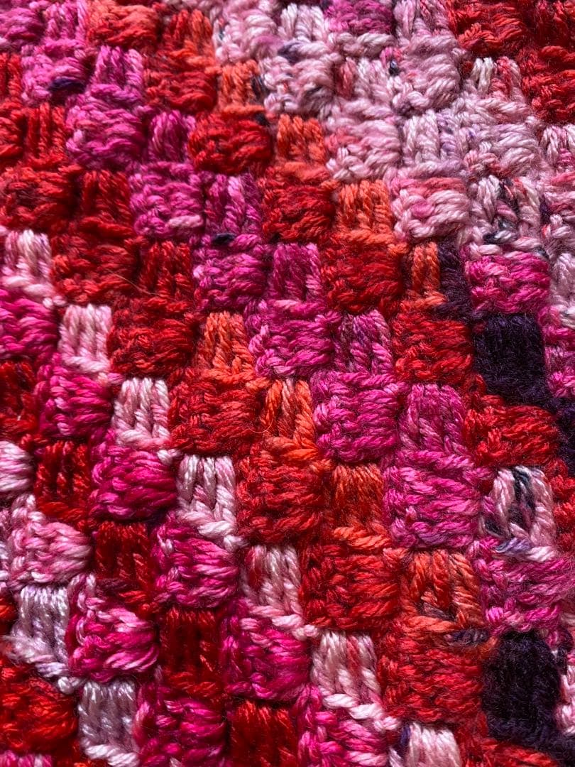 手編み　ブランケット　ひざ掛け　ショール⑤