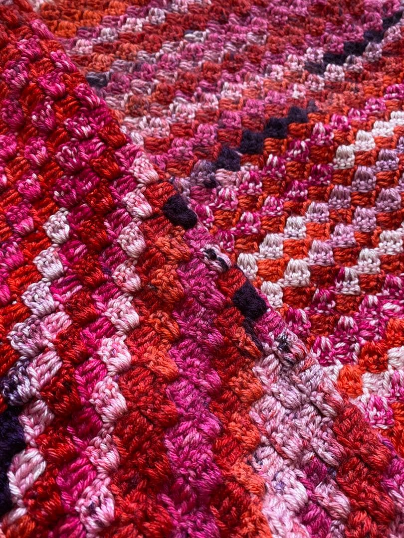 手編み　ブランケット　ひざ掛け　ショール⑤