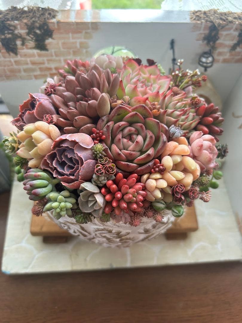 ・:*多肉植物そのまま飾れる・:*アンティークローズ鉢