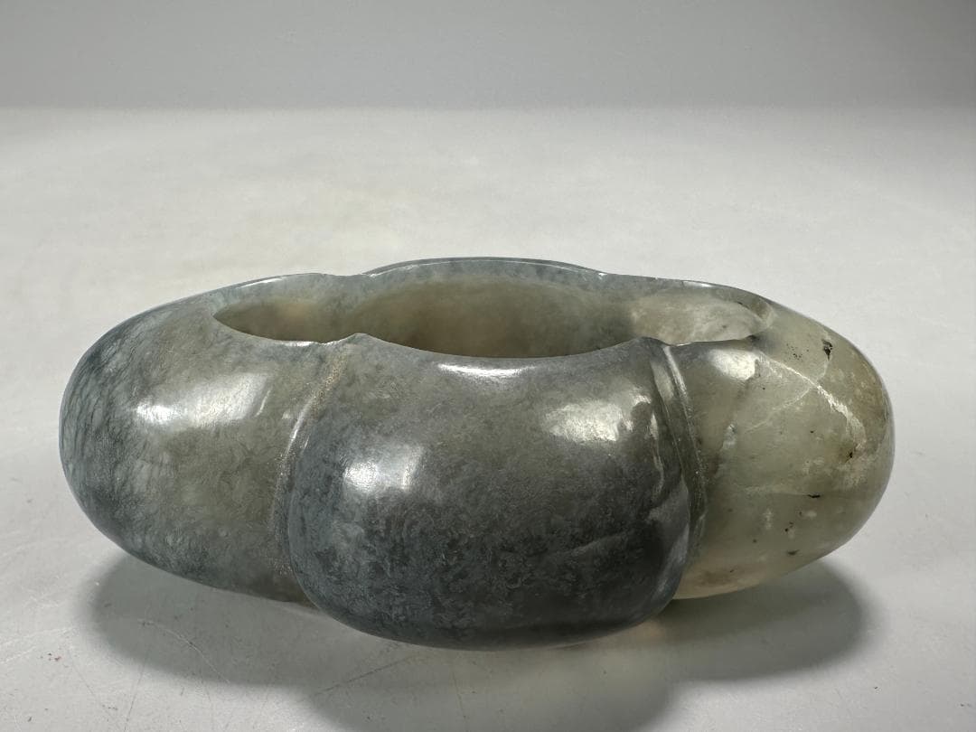 UM1-1中国美術 玉石製　玉製水盂　水洗　墨玉　青玉　白玉　三点まとめ　書道具