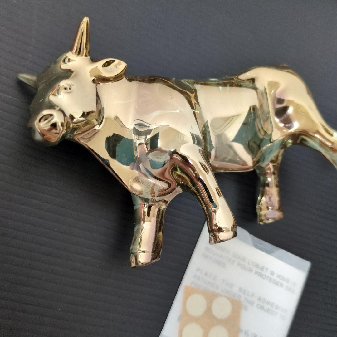 （美品）Baccarat バカラ 牛 丑 フィギュリン 干支 ゴールド