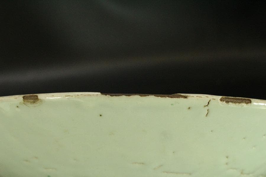 茶道具 唐物 呉須赤絵 鳳花紋 皿 φ33cm(A929)