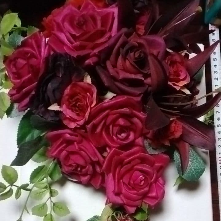 薔薇のブーケ  ＆   ブートニア   造花