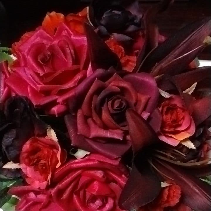 薔薇のブーケ  ＆   ブートニア   造花