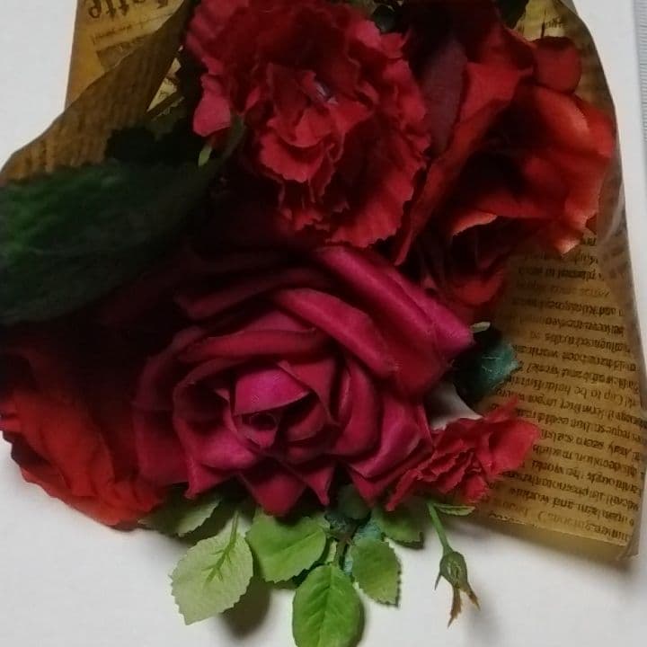 薔薇のブーケ  ＆   ブートニア   造花