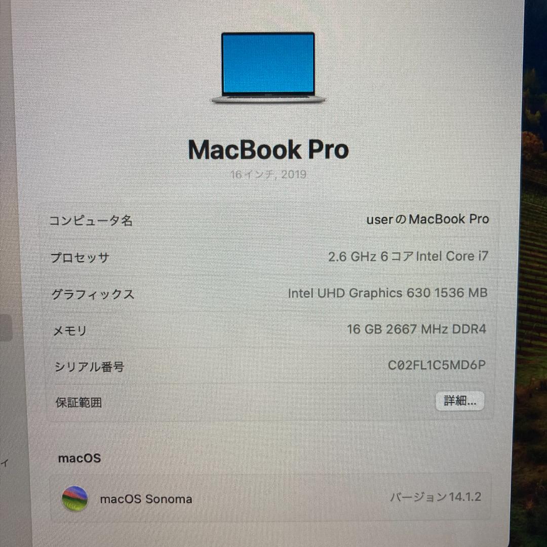 Apple MacBook Pro Core i7 ノートパソコン （A12）